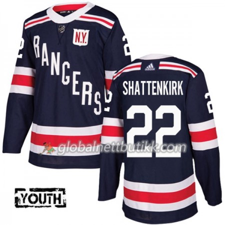 New York Rangers Hockeydrakt Kevin Shattenkirk 22 2017-2018 2018 Winter Classic Blå Adidas Authentic - Barn
